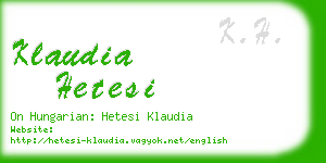 klaudia hetesi business card